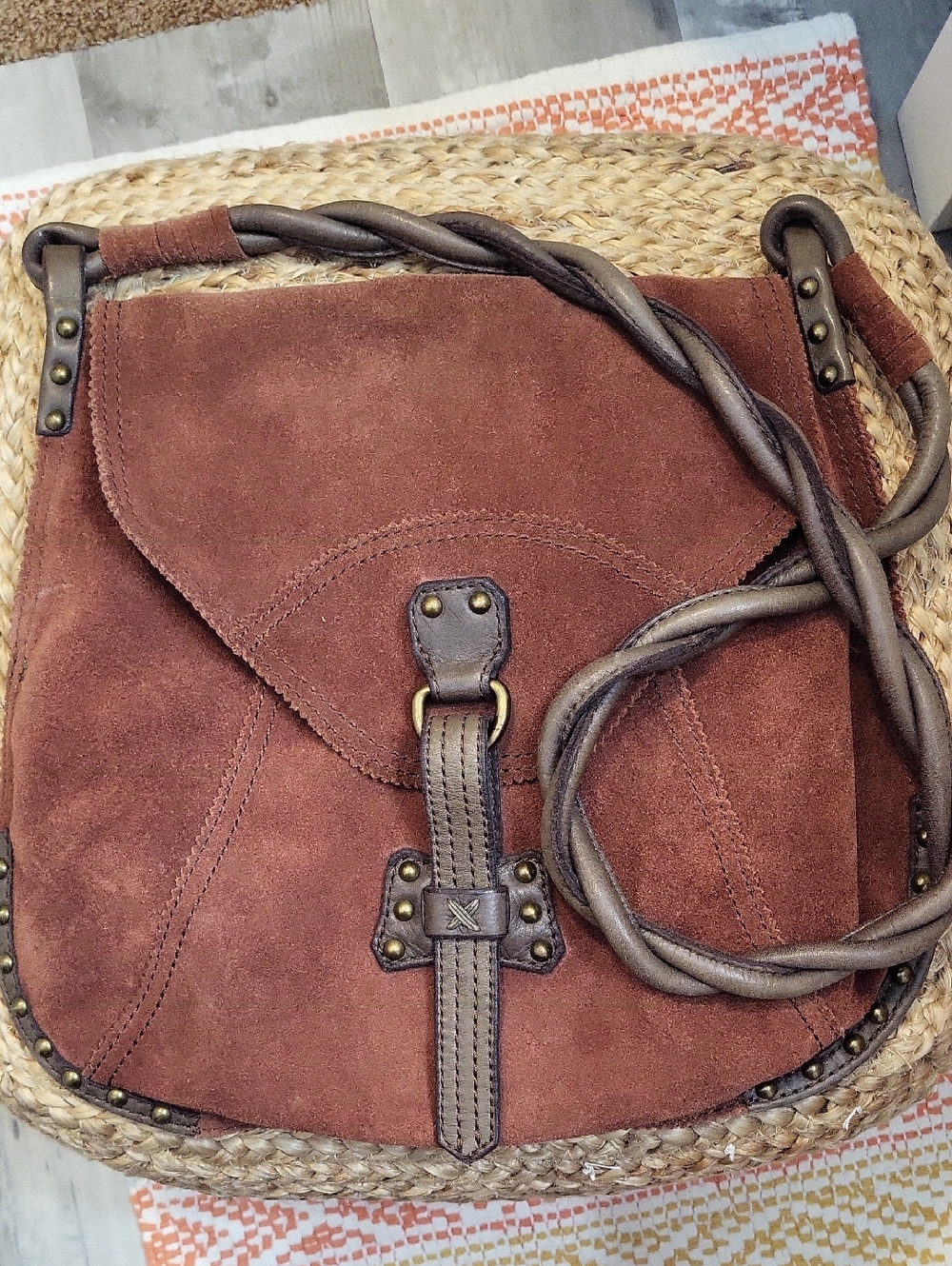 Lucky Brand Suede Crossbody Bag in Brown - Women's Shoulder Bag